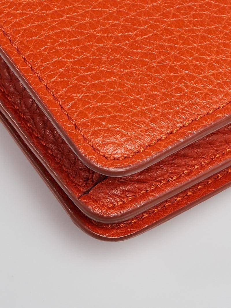 Mulberry Orange Grain Leather Bayswater Chain Clutch Wallet Bag