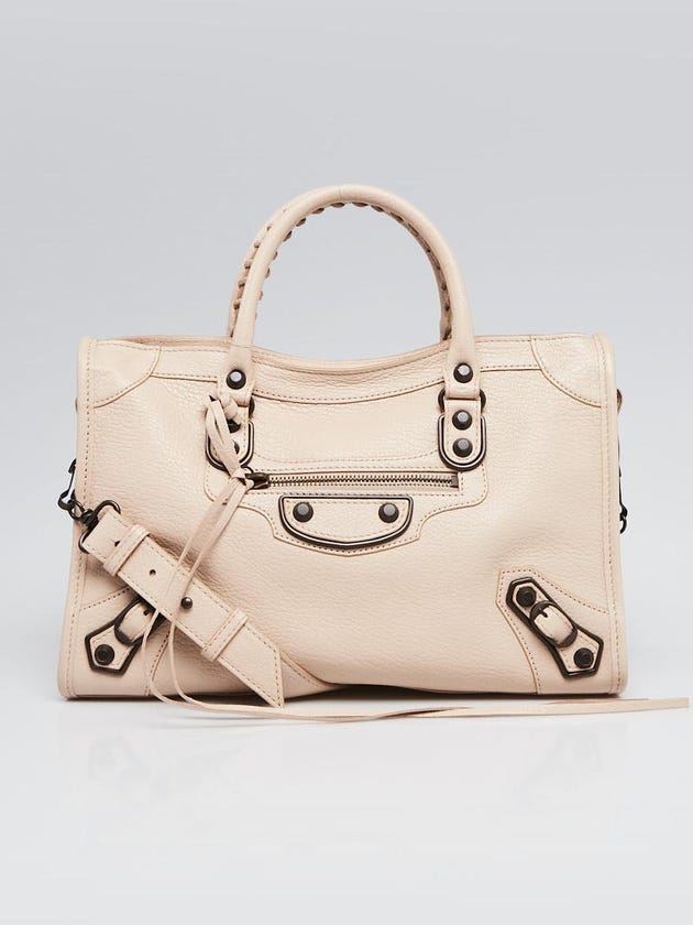 Balenciaga Beige Tapioca Chevre Leather Metallic Edge City S Bag