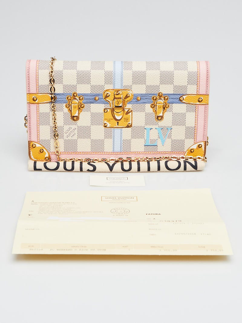 Louis Vuitton Damier Azur Summer Trunk Pochette Weekend Crossbody