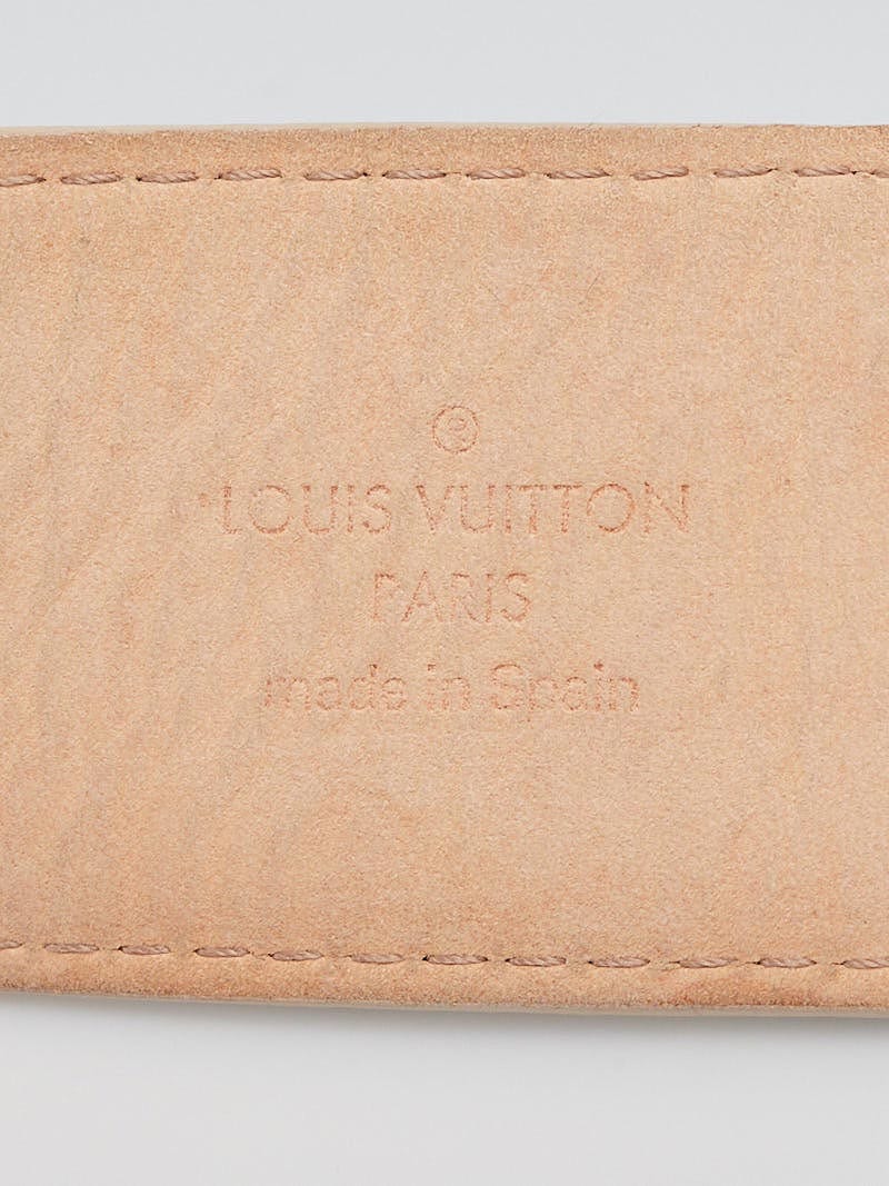 LOUIS VUITTON Damier Azur LV Paris Buckle Belt 90 36 Gold 571230