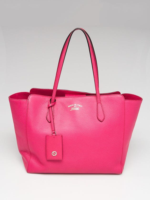 Gucci Blossom Pink Pebbled Leather Medium Swing Tote Bag