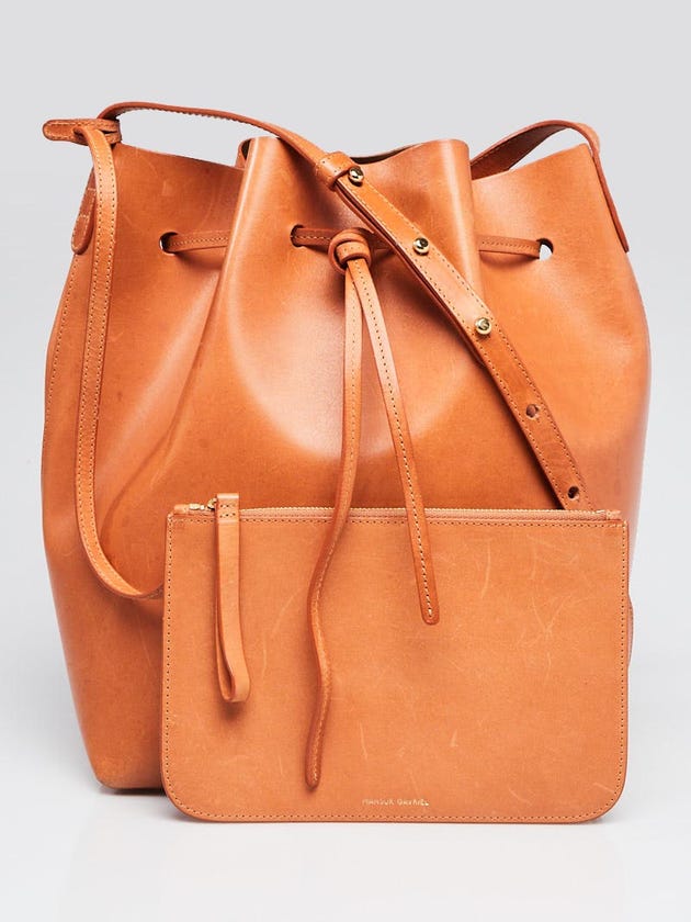 Mansur Gavriel Camello/Oro Vegetable Tanned Leather Bucket Bag