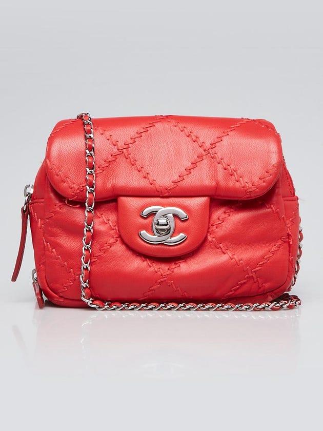 Chanel Red Quilted Leather Ultimate Stitch WOC Mini Flap Bag