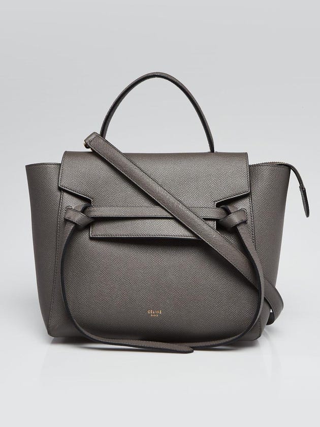 Celine Grey Grained Calfskin Leather Micro Belt Bag