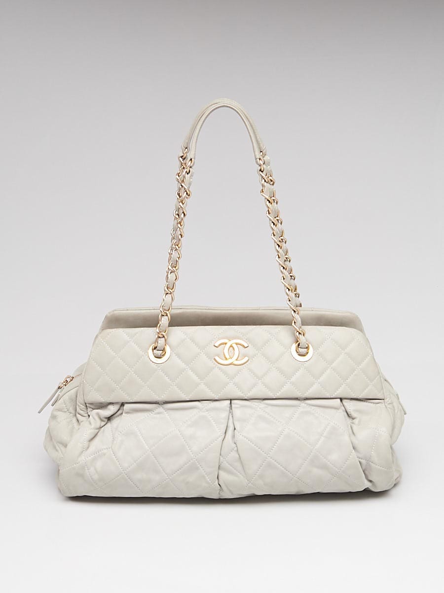 White Chanel Chic Quilt Bowling Bag, RvceShops Revival