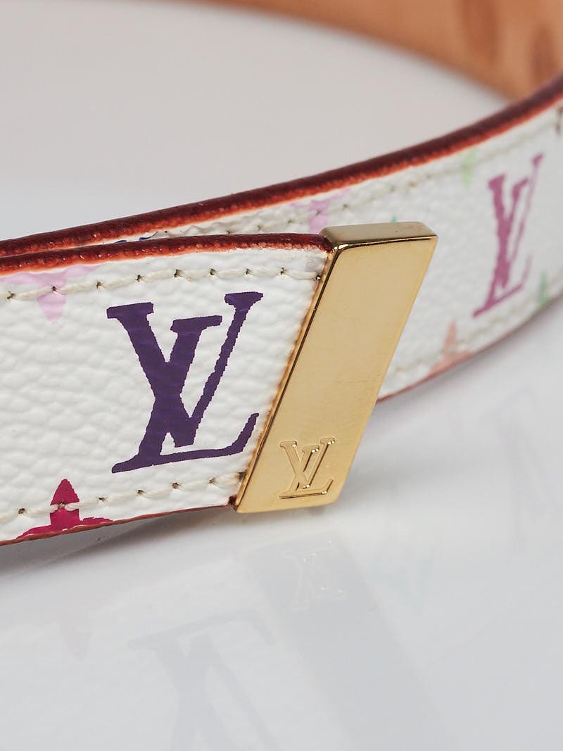 Louis Vuitton White Monogram Multicolore Belt Size 80/32 - Yoogi's Closet