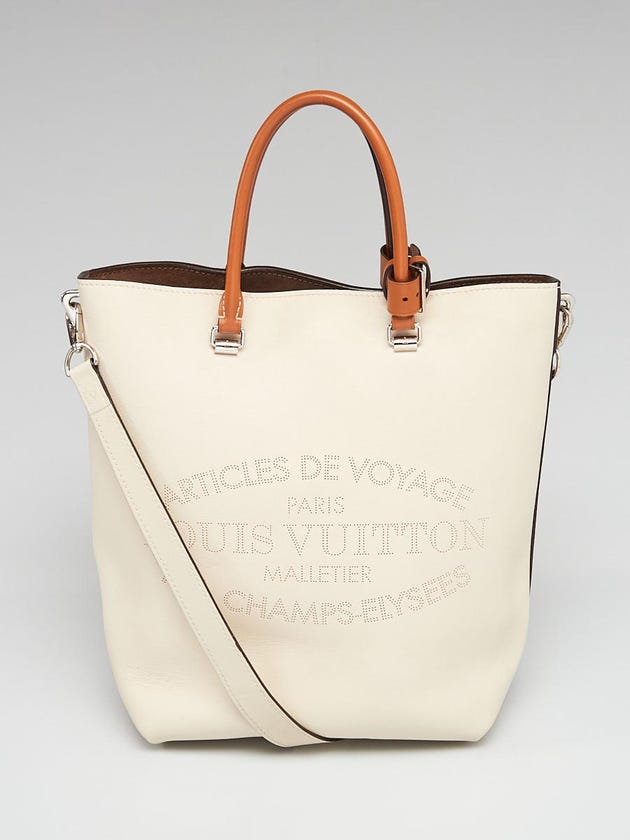 Louis Vuitton Ivory Veau Soie Leather Flore MM Bag