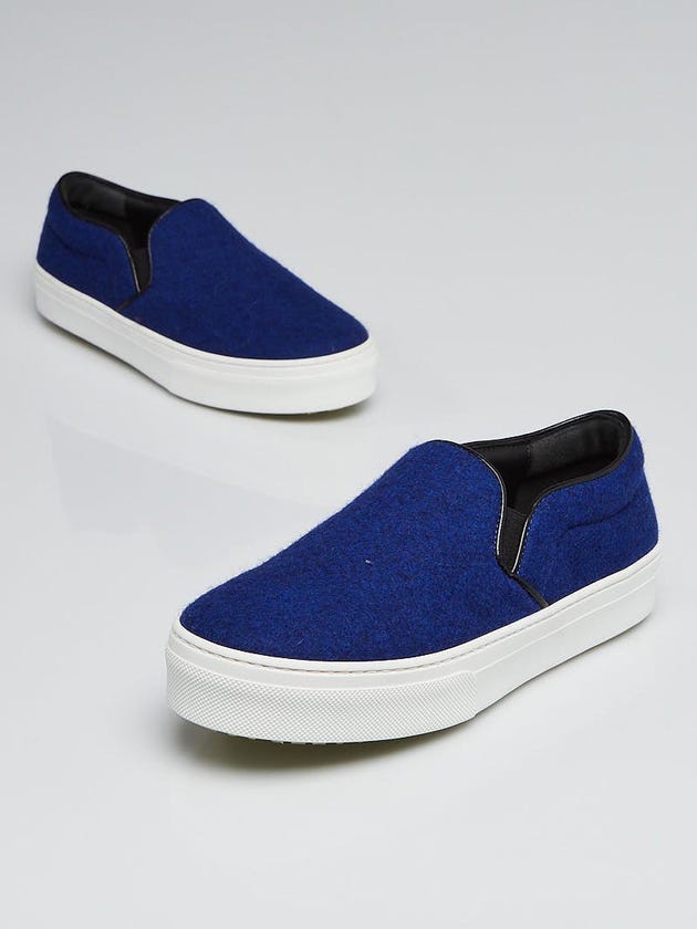 Celine Royal Blue Fabric Slip-On Sneakers Size 5/35.5
