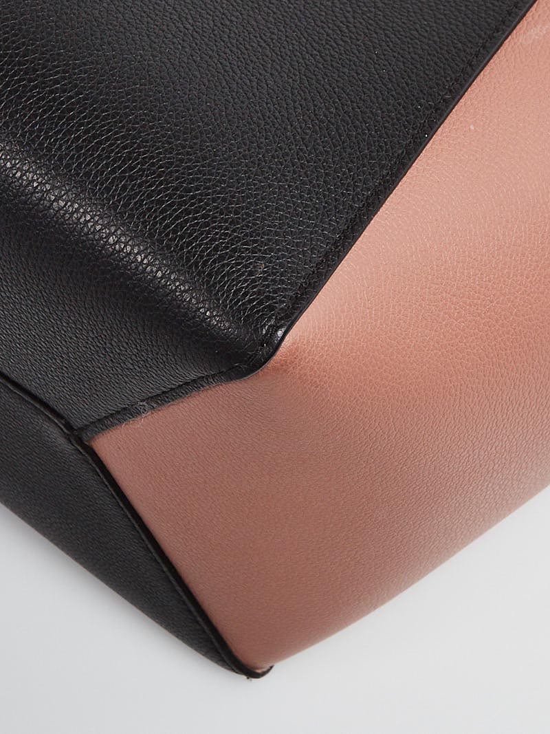 Louis Vuitton Beige/Black Leather Lockme Cabas Tote Bag - Yoogi's Closet