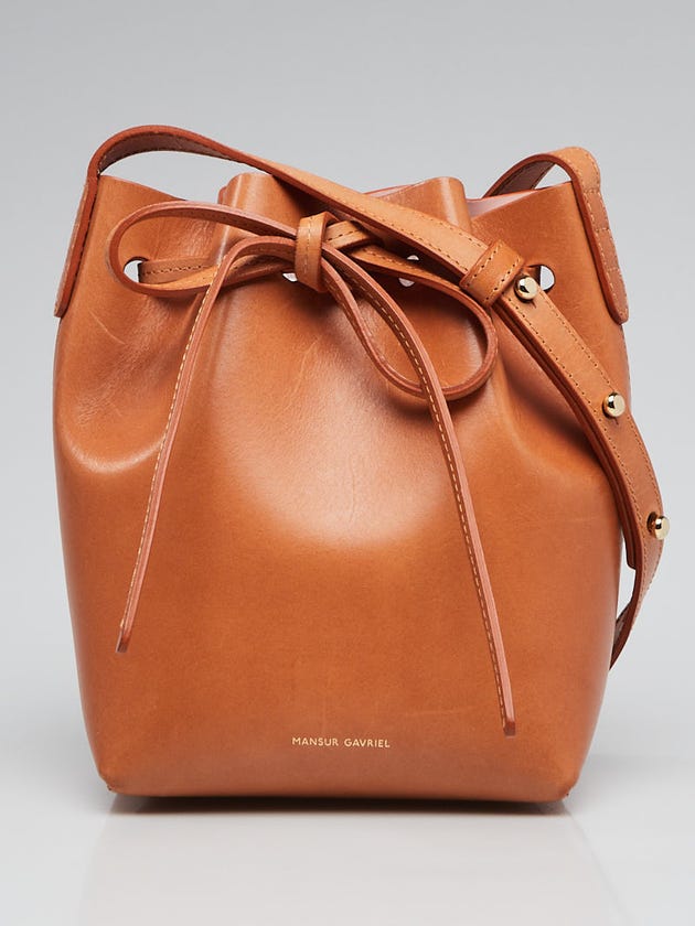 Mansur Gavriel Cammello/Rosa Vegetable Tanned Leather Mini Mini Bucket Bag