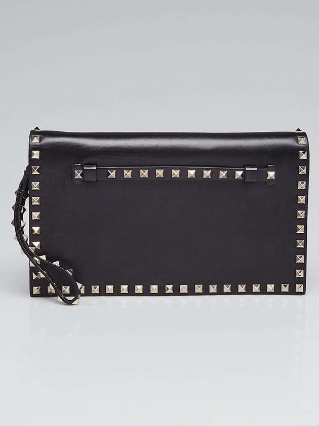Valentino Black Nappa Leather Rockstud Clutch Bag