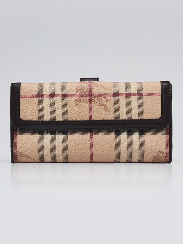 Burberry Haymarket Check Coated Canvas Long Continental Wallet