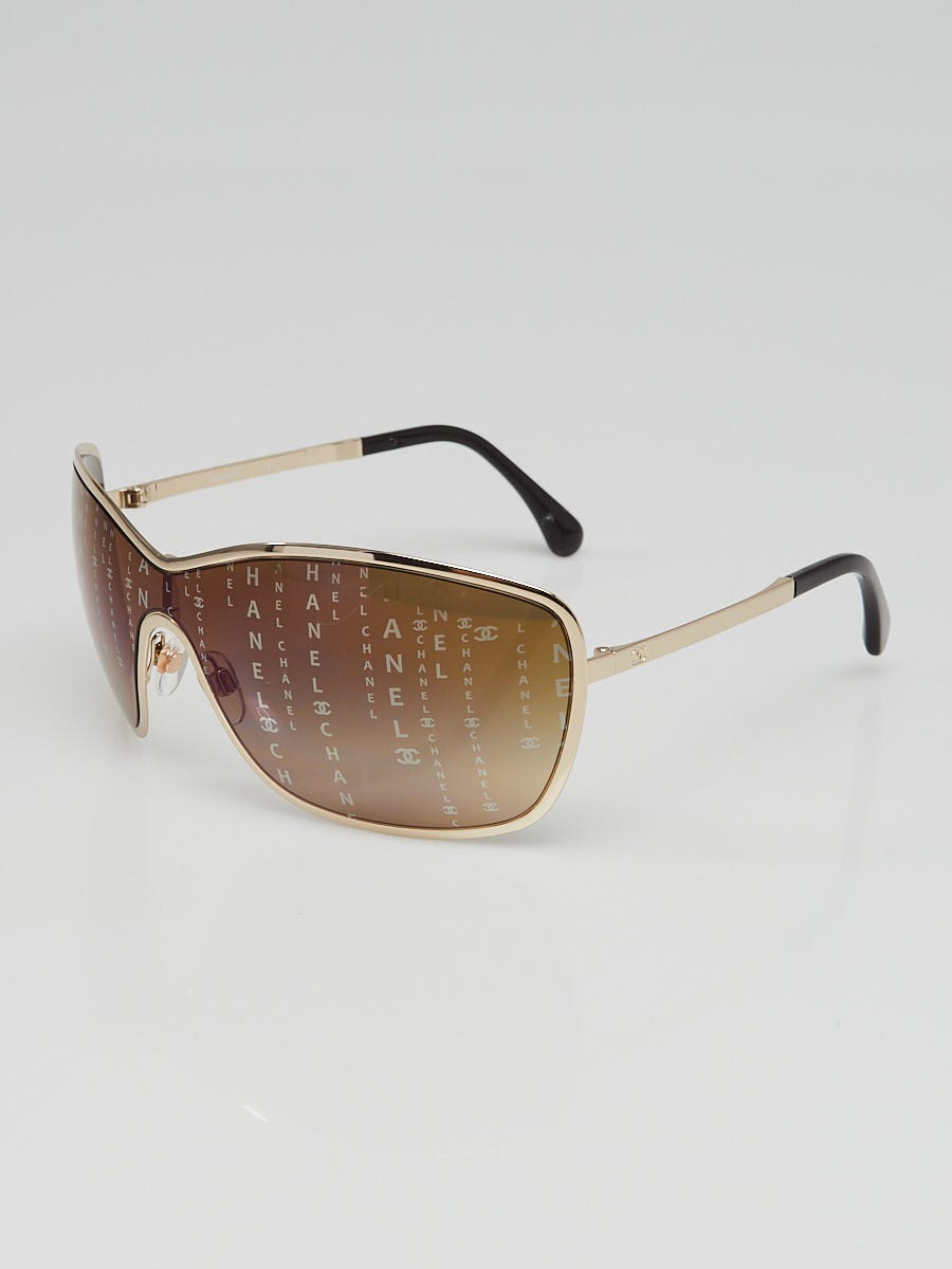 Chanel Goldtone Metal Shield Sunglasses-71212 | Yoogi's Closet
