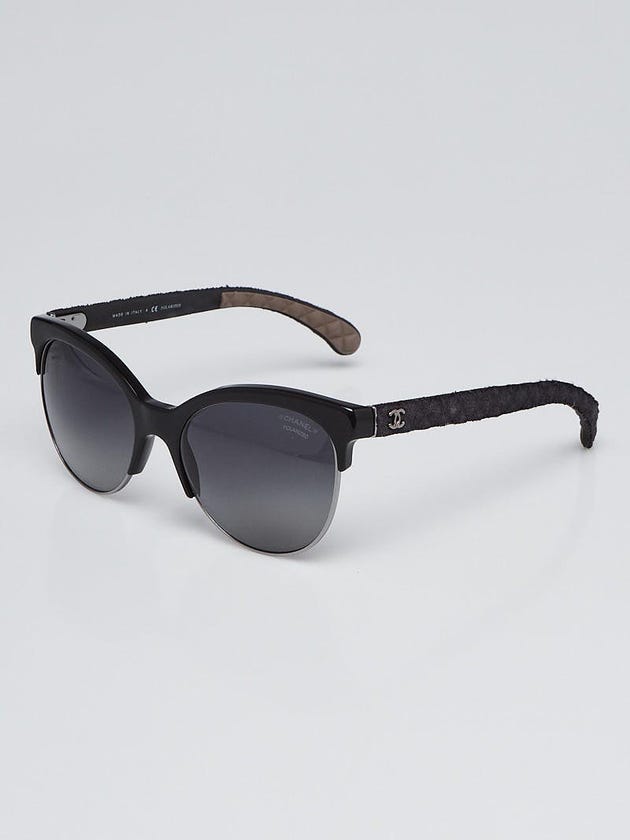 Chanel Black Plastic/Metal Cat Eye Frame Sunglasses 5342