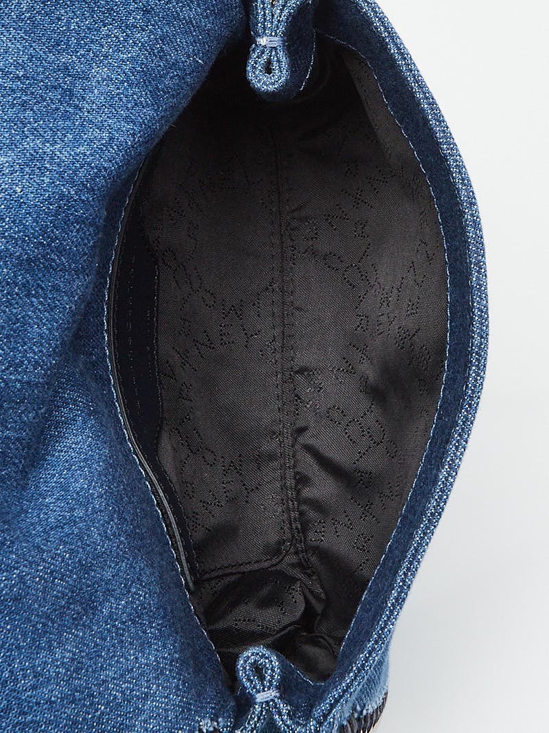 Stella McCartney Blue Denim Embroidered Cactus Clutch Bag
