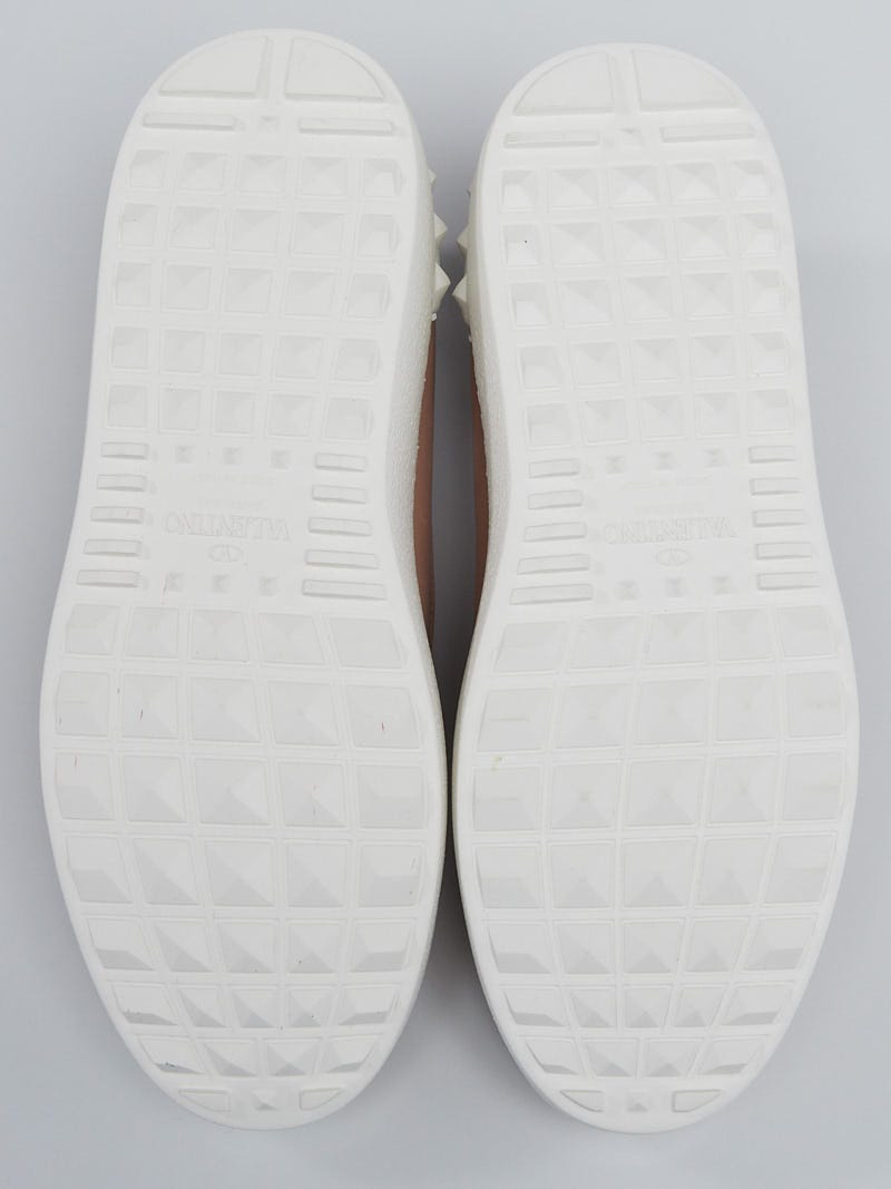 Valentino Nude Leather and Rubber Rockstud Slip-on Flats Size 4.5/35