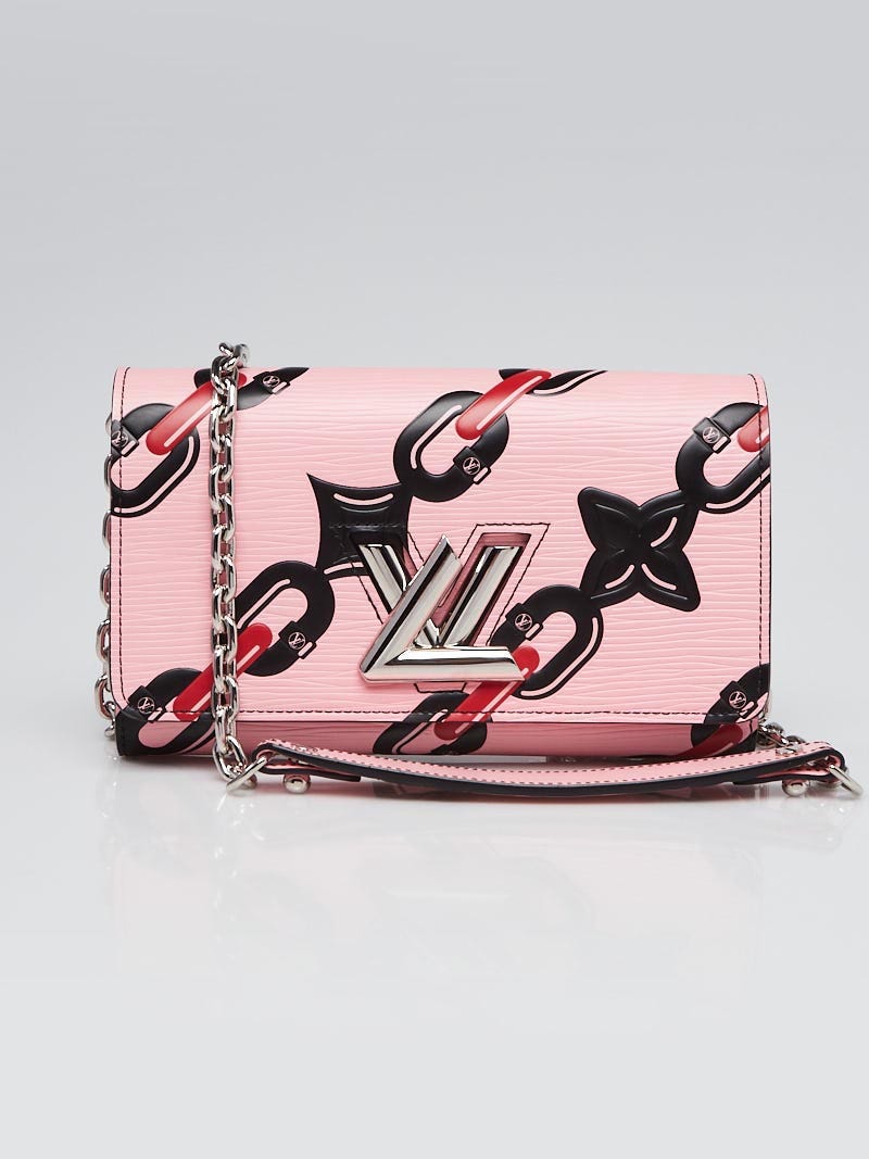 Louis Vuitton Pink Epi Leather Twist Wallet On Chain