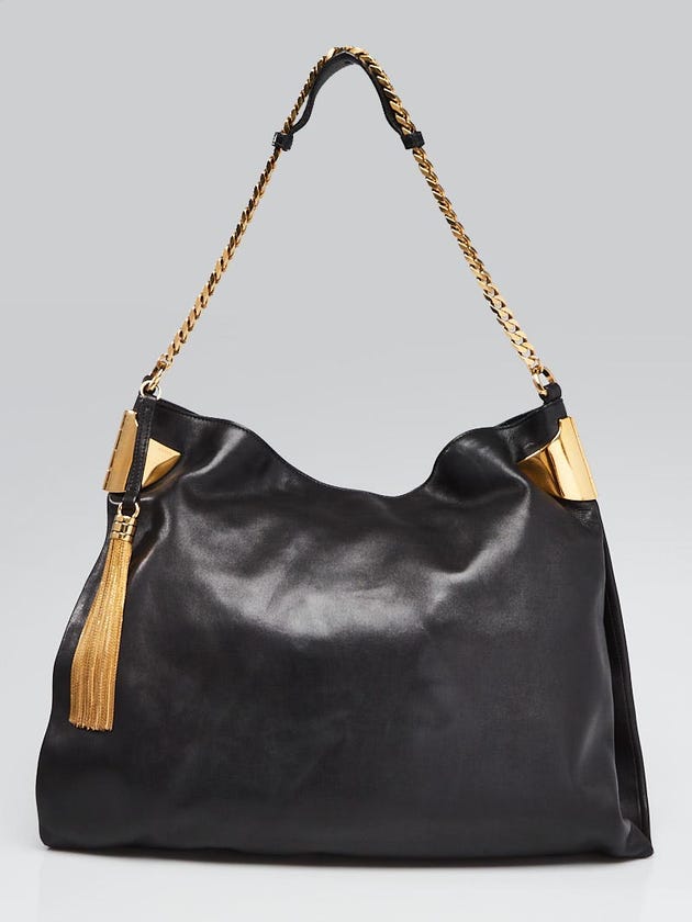 Gucci Black Lambskin Leather Large 1970 Shoulder Bag