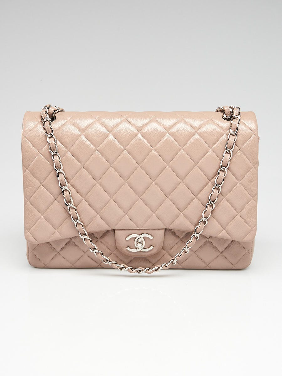 Chanel Grey Quilted Caviar Leather Classic Maxi Double Flap Bag - Yoogi's  Closet