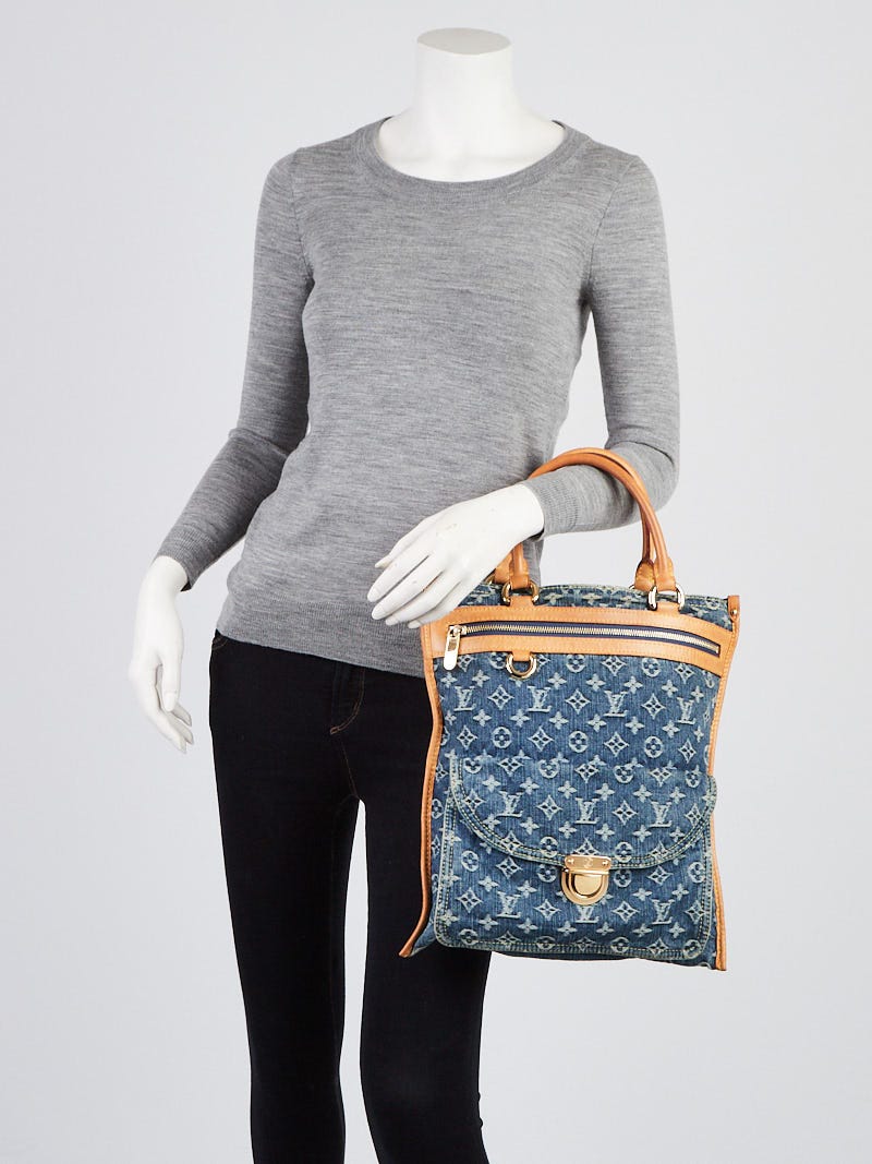 Louis Vuitton Blue Denim Monogram Denim Sac Plat Bag - Yoogi's Closet
