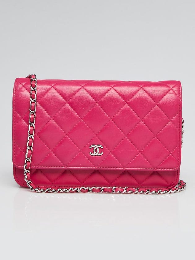 Chanel Pink Quilted Lambskin Leather Classic WOC Clutch Bag