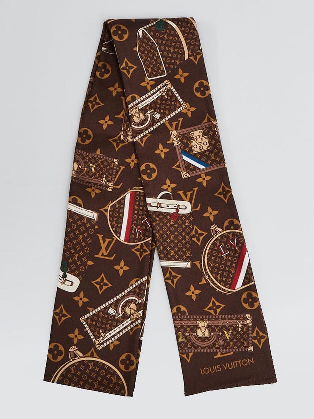 Louis Vuitton Monogram Trunks Silk Bandeau Scarf