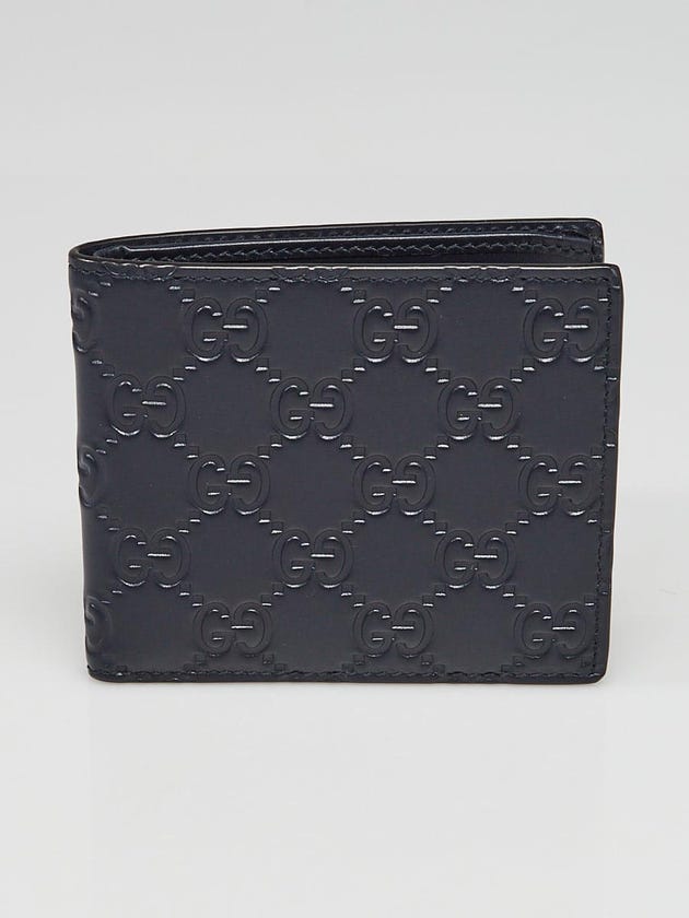 Gucci Blue Guccissima Leather Bi-Fold Signature Wallet