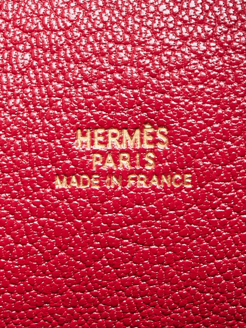 Hermes 20cm Rouge Vif Ostrich Plume Bag | Yoogi's Closet
