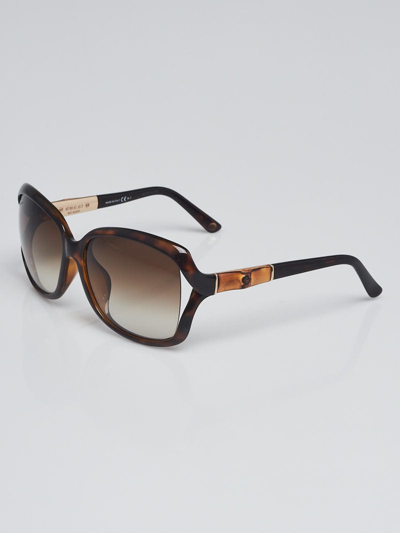 Gucci Tortoise Shell Acetate Frame Bamboo Sunglasses-3685/F/S
