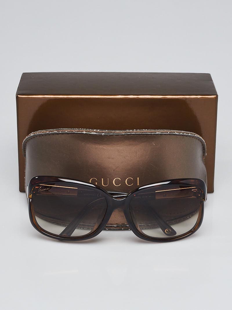 Gucci Tortoise Shell Acetate Frame Bamboo Sunglasses-3685/F/S