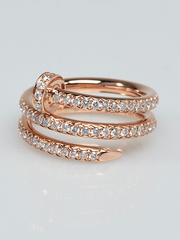 Cartier 18k Rose Gold and Diamond Just un Clou Ring Size 48/4.25