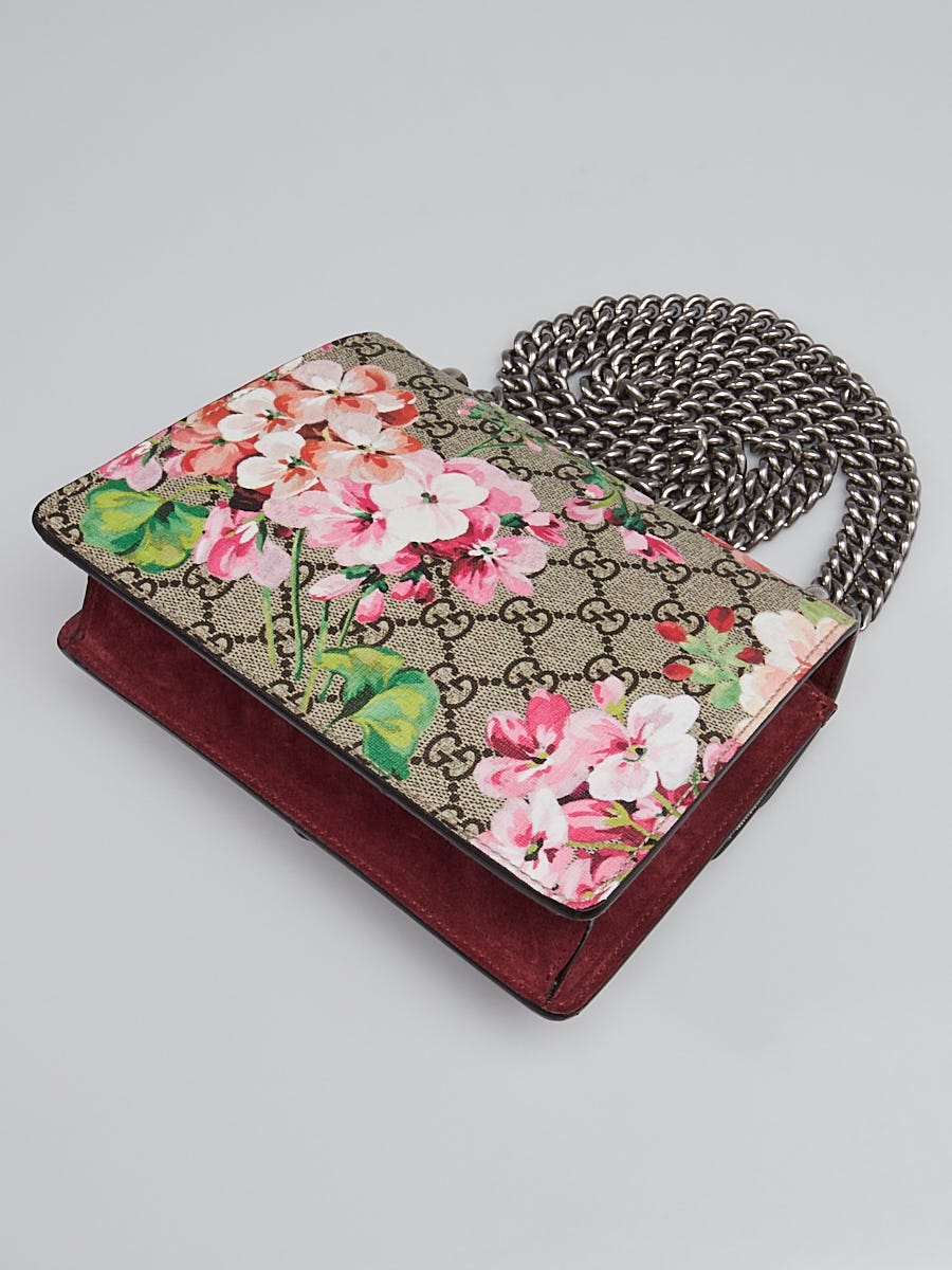 Gucci Beige/Pink GG Blooms Coated Canvas Mini Dionysus Bag