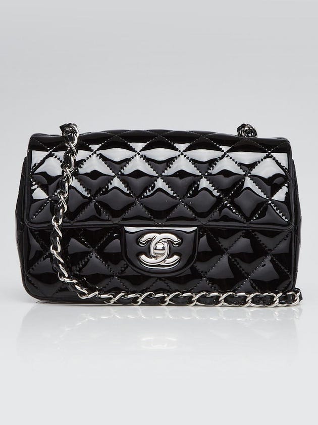 Chanel Black Quilted Patent Leather Classic New Mini Flap Bag