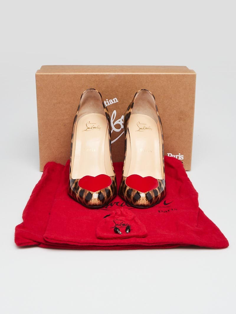 Christian Louboutin Leopard Print Patent Leather Doracora