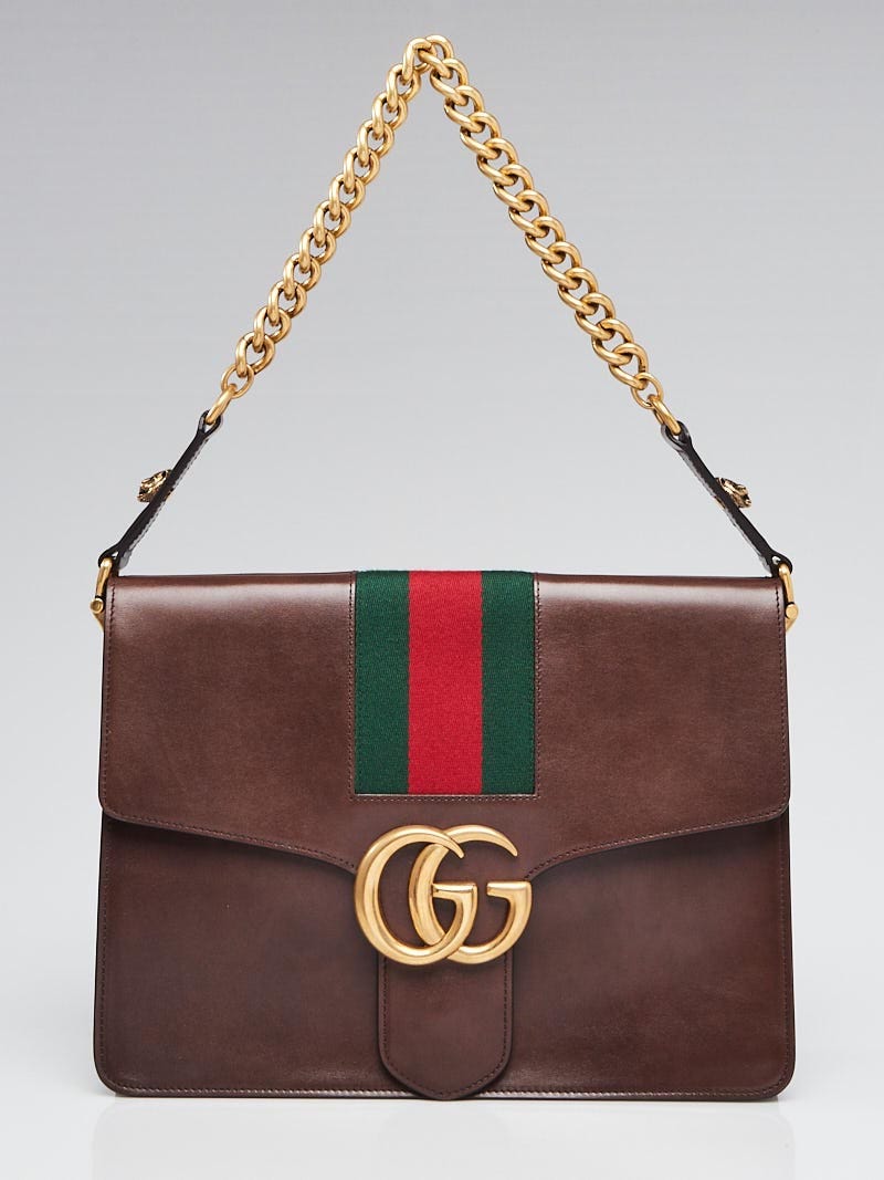 Vintage Gucci Brown Leather Shoulder Bag - Gucci