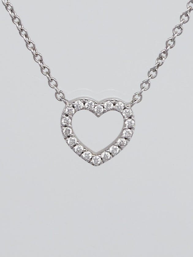 Tiffany & Co. 18k White Gold and Graduated Diamond Heart Pendant