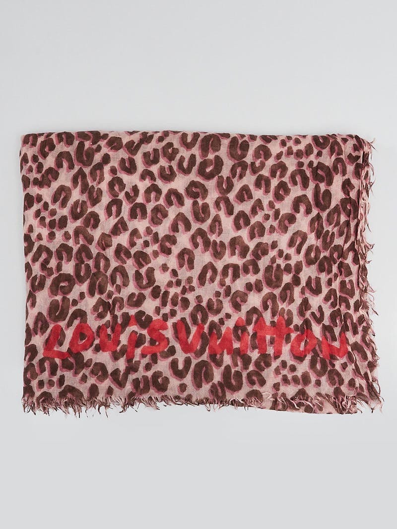 Louis Vuitton Red Cashmere/Silk Stephen Sprouse Leopard Stole - Yoogi's  Closet