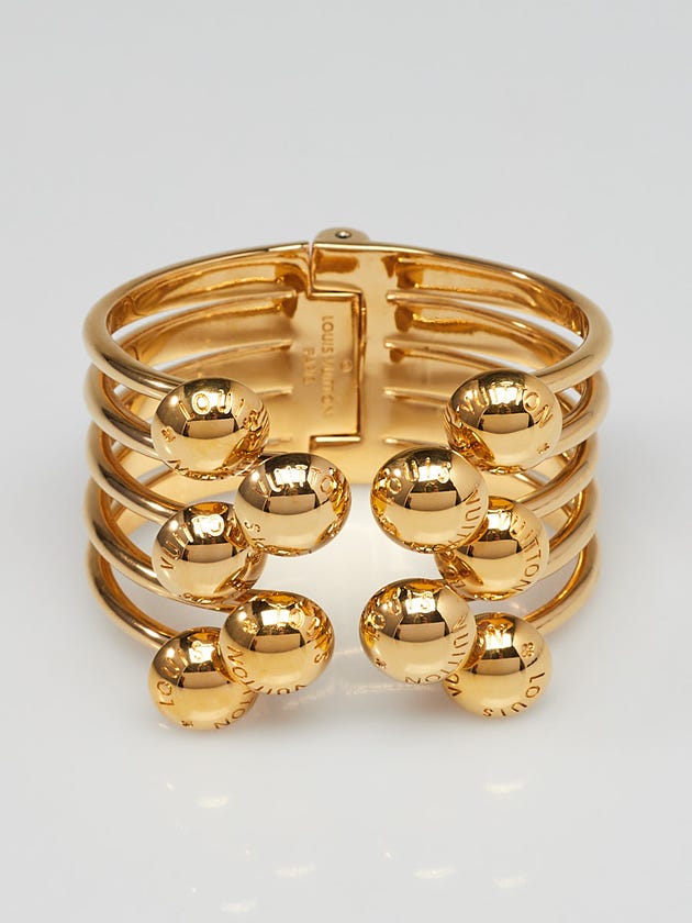 Louis Vuitton Goldtone Metal Studdy Cuff Bracelet