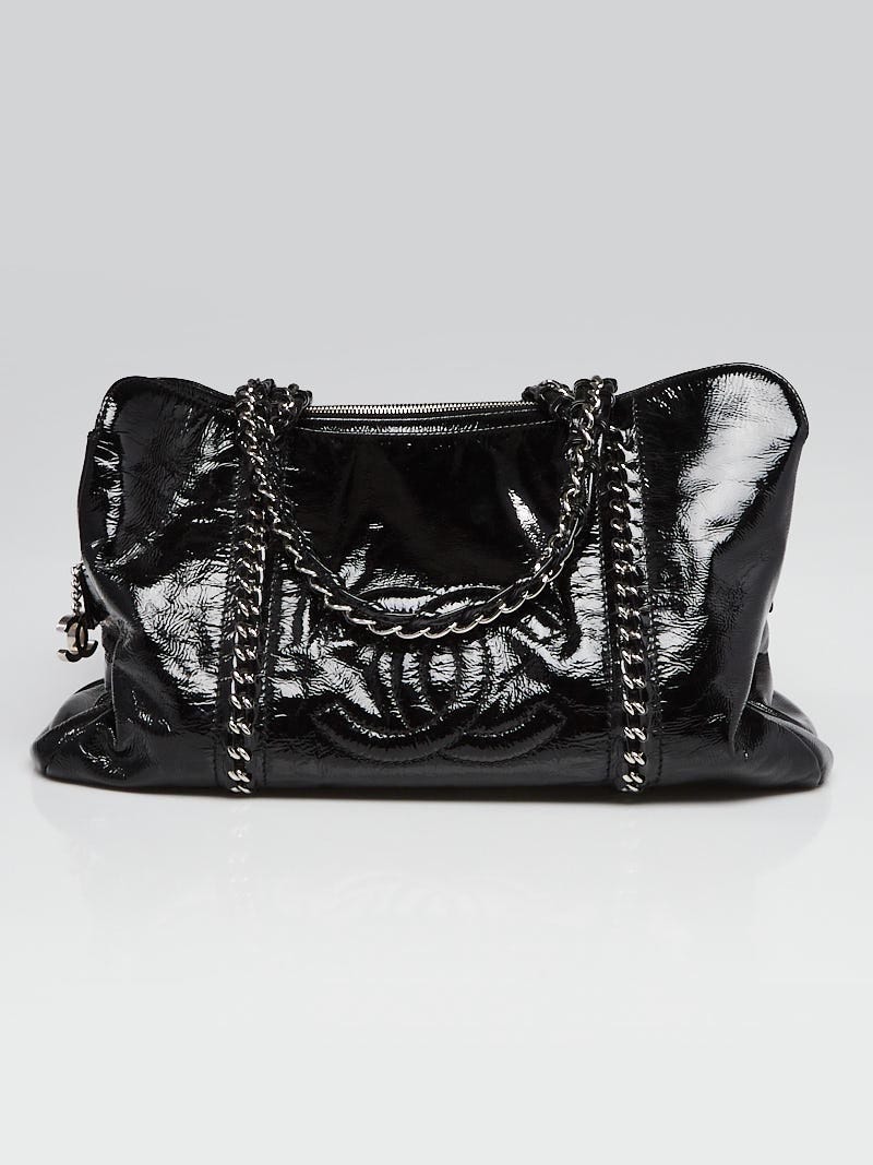 Chanel Black Patent Leather Luxe Ligne Tote Bag - Yoogi's Closet