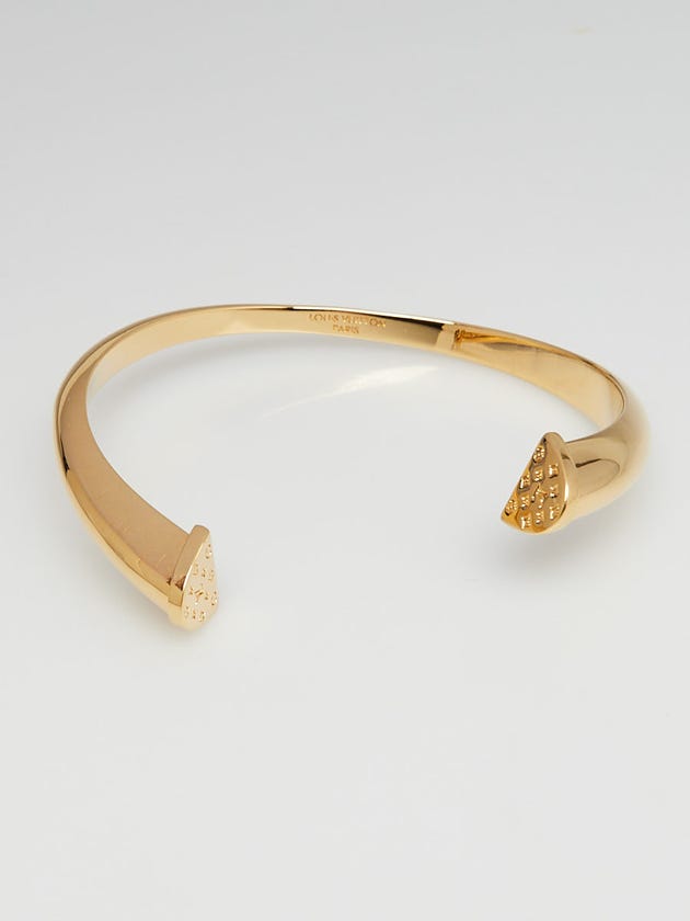 Louis Vuitton Goldtone Metal Rigid LVness Bracelet