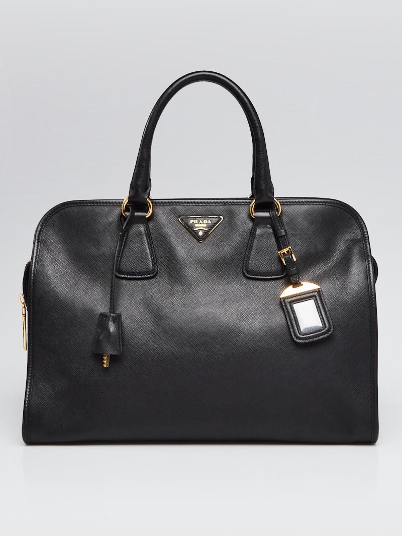 Prada Black Saffiano Soft Leather Dome Bag BN2575 | Yoogi's Closet