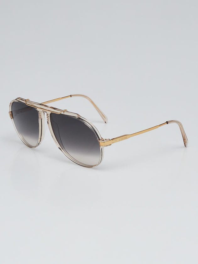 Celine Clear Acetate Frame Mirror Tint Aviator Sunglasses-400251