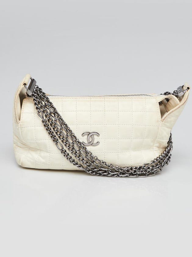 Chanel White Square Quilted Leather CC Small Chain Shoulder Bag