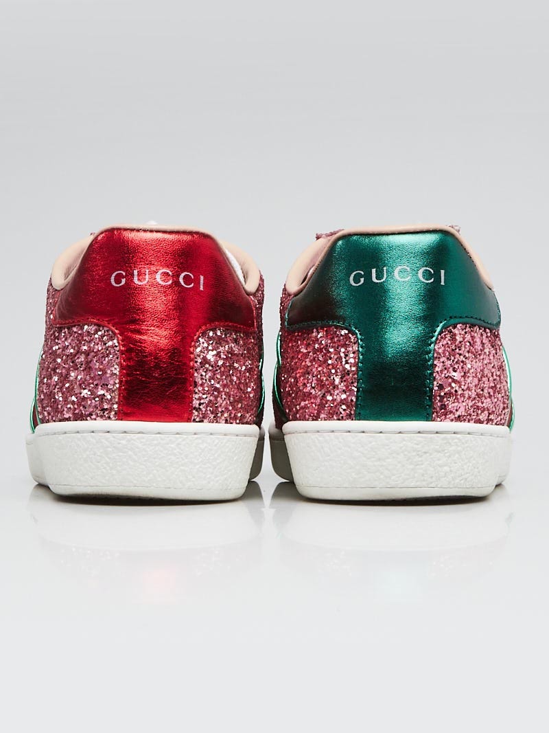 Gucci pink glitter on sale sneakers