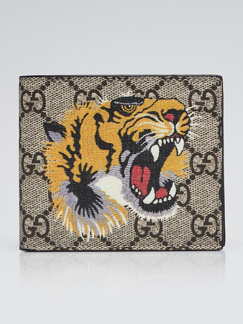 Gucci Beige/Ebony GG Tiger Print Supreme Canvas and Leather GG