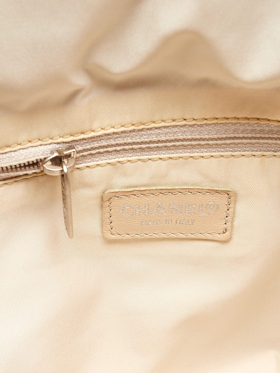 Chanel Beige Nylon CC Logo Travel Line Boston Duffle Bag - Yoogi's Closet