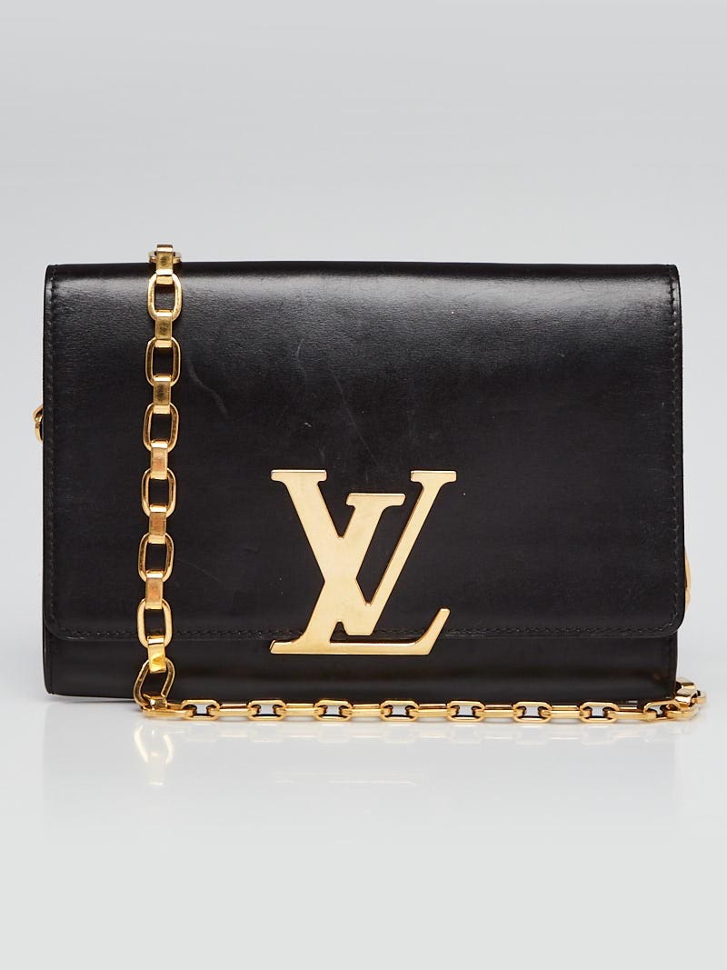 Louis Vuitton Black Calfskin Leather Chain Louise GM Bag - Yoogi's