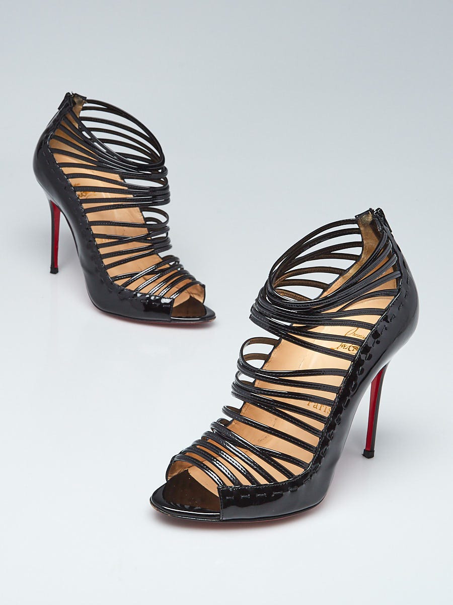 Christian Louboutin Black Patent Leather Gortika 100 Peep