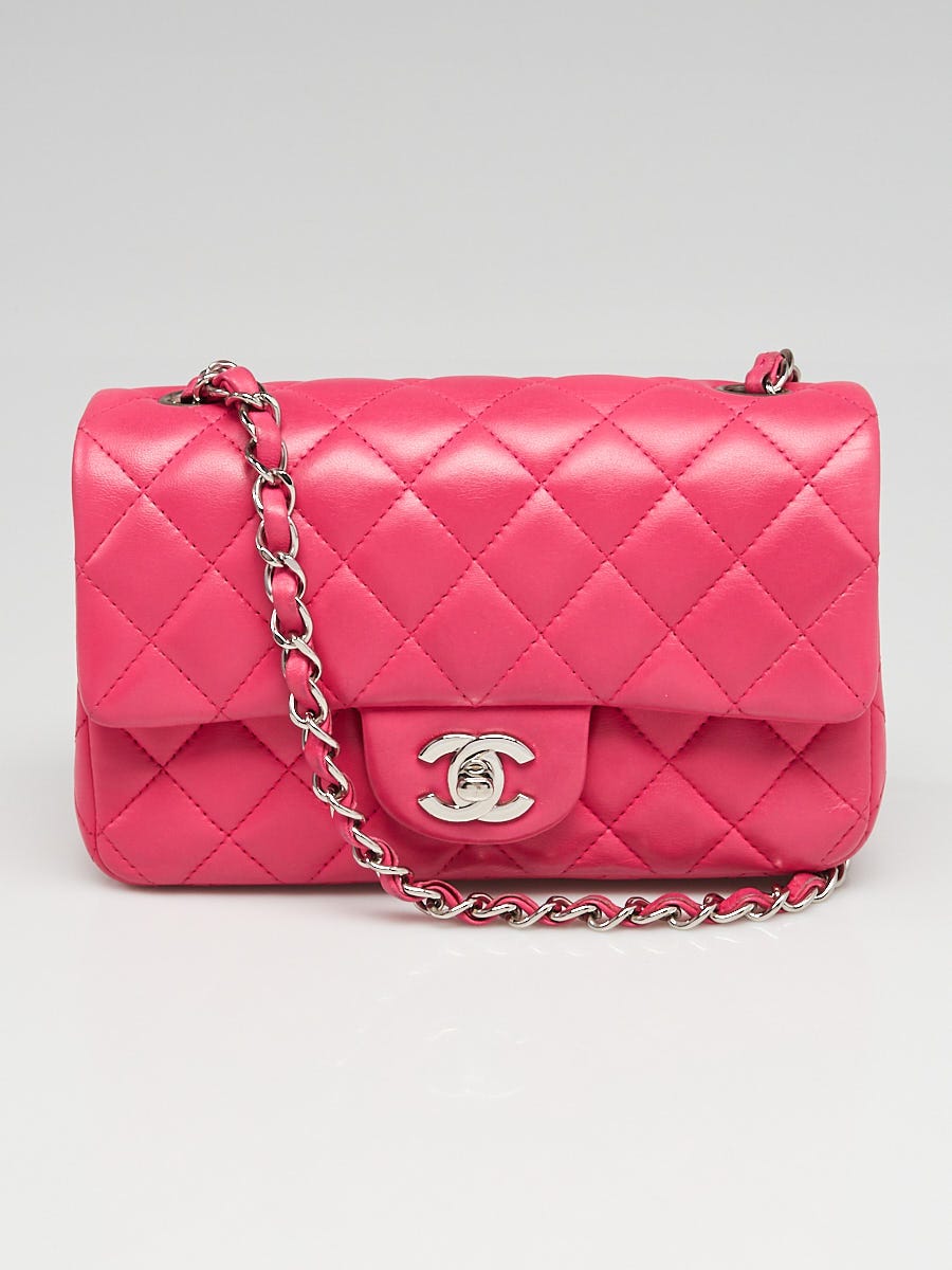 Chanel Fuchsia Quilted Lambskin Leather Classic New Mini Flap Bag - Yoogi's  Closet