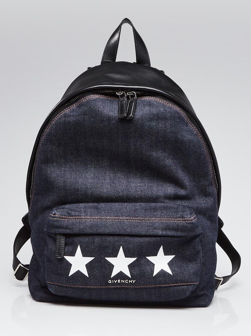 バッグ Daaishi Givenchy Blue Denim and Leather Star Backpack Bag | Yoogi's Closet